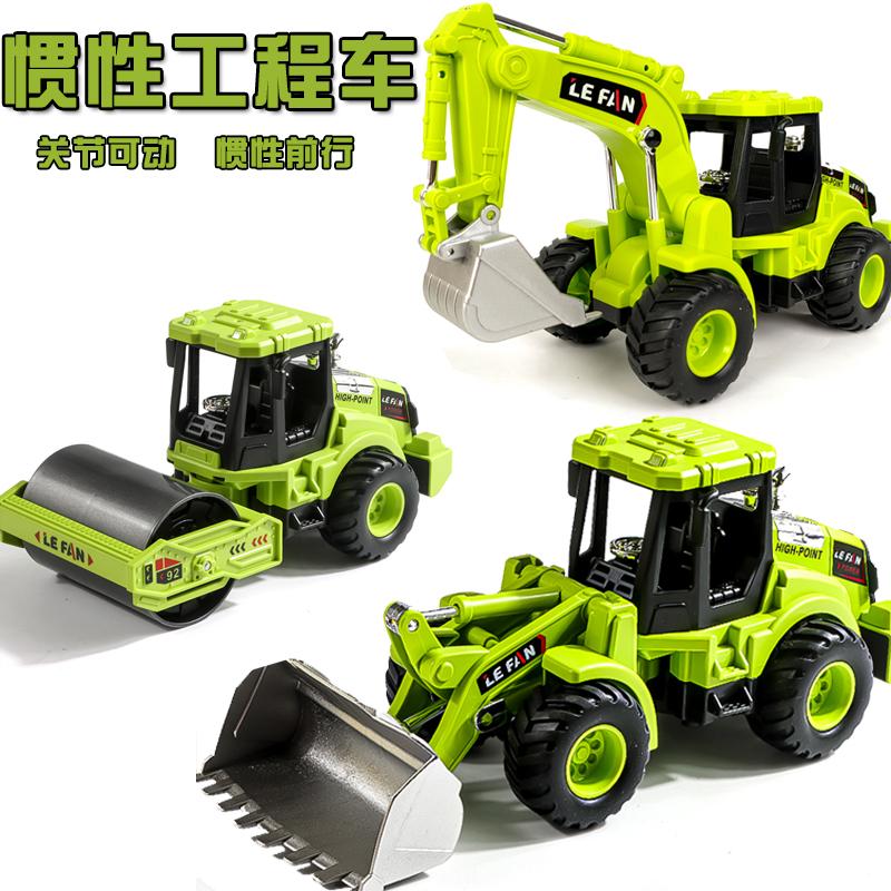 大号工程车儿童挖掘机玩具仿真推土车压路挖机模型惯性运输车汽车