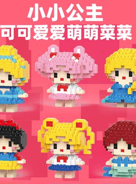 白雪公主微颗粒拼插积木儿童玩具