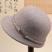 中老年人帽子女士妈妈盆帽秋冬加厚保暖奶奶羊毛呢礼帽洋气婆婆帽
