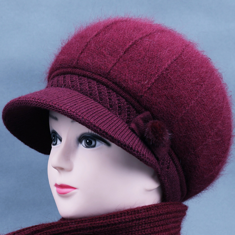 帽子绘子毛线帽女冬天