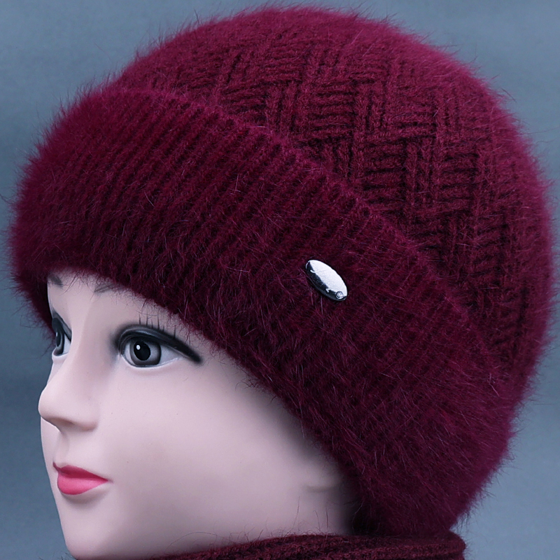 冬天加绒厚妈妈奶奶老太太帽子