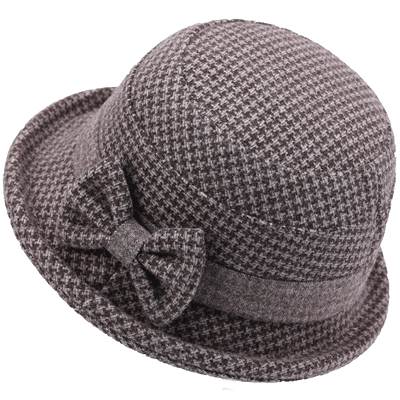 绘子盆帽逛街优雅女春秋冬毛呢帽