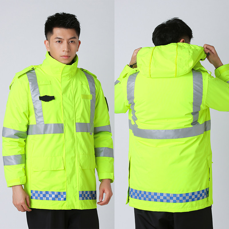 3m反光棉衣冬季棉服大衣防寒服