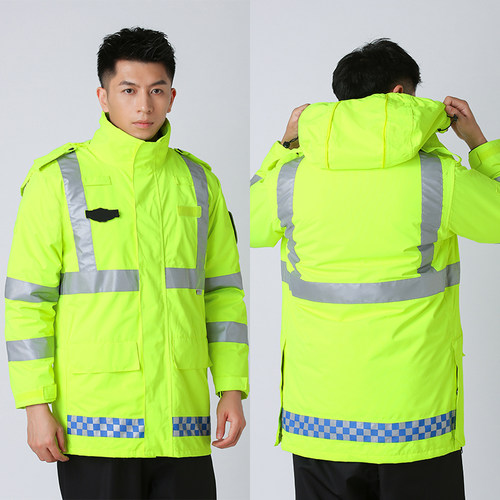 3m反光棉衣冬季棉服大衣防寒服