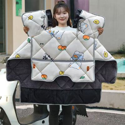 加绒电动车挡风被加绒加大加厚