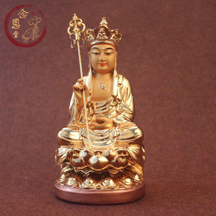 地藏王菩萨 地藏像佛像 金地藏 树脂小佛像18cm 佛堂供佛生产包邮