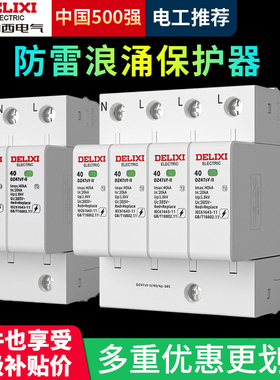 德力西浪涌保护器电源防雷器避雷2p家用4p防雷电涌保护器320V385V