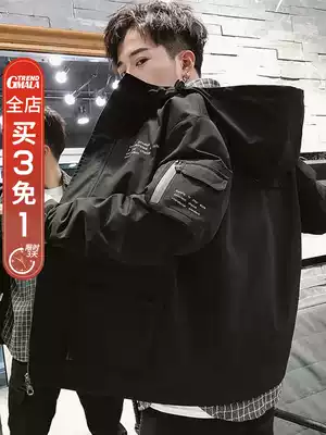 Autumn 2021 new men's tooling jacket Korean version of the trend on clothes spring and autumn function handsome boys jacket