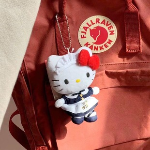 三丽鸥系列咖啡店限定 挂件毛绒凯蒂猫包挂KT猫挂饰 Kitty女仆装