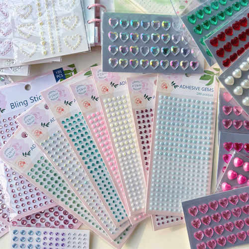 少女ins立体珍珠爱心钻石贴手账3D小圆点diy装饰元素贴纸脸部贴纸