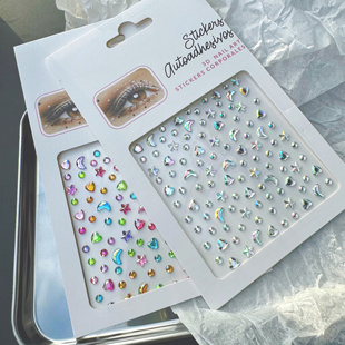 幻彩星星月亮闪钻脸贴儿童舞台妆彩妆专用脸上贴饰品水滴钻石贴纸