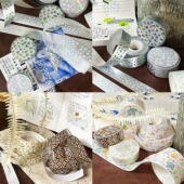 眼泪窃贼棉铃香颂植物妈妈分装 盐系中国风点缀打底拉条贴纸卷手帐