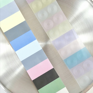 人生磁带同心圆贴纸卷分装基础图案集合双透PET手账素材贴纸