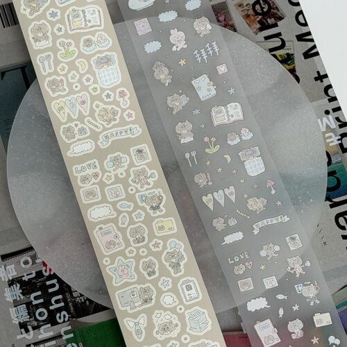 分装mochi制作所小熊生活日常雾面pet合成纸卡通手帐装饰素材
