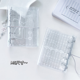 原创透明芭蕾蝴蝶结m5活页本笔记本便携口袋本高颜值手帐本记事本