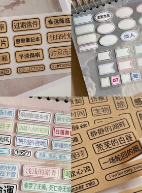分装fancyfancyfancy 随机语意文字亮银硫酸纸思绪瞬间字素卷贴纸