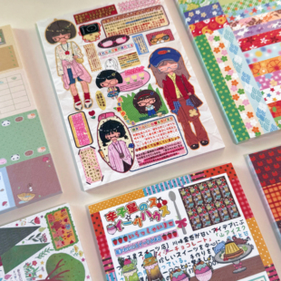 辣子星暖暖焦糖屋秋日便签纸100克白牛皮纸手帐拼贴素材无粘性