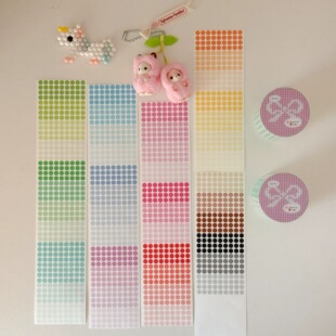 栗栗斯分装 彩虹小糖豆deco3mm圆点贴纸 基础手帐打卡点缀标记