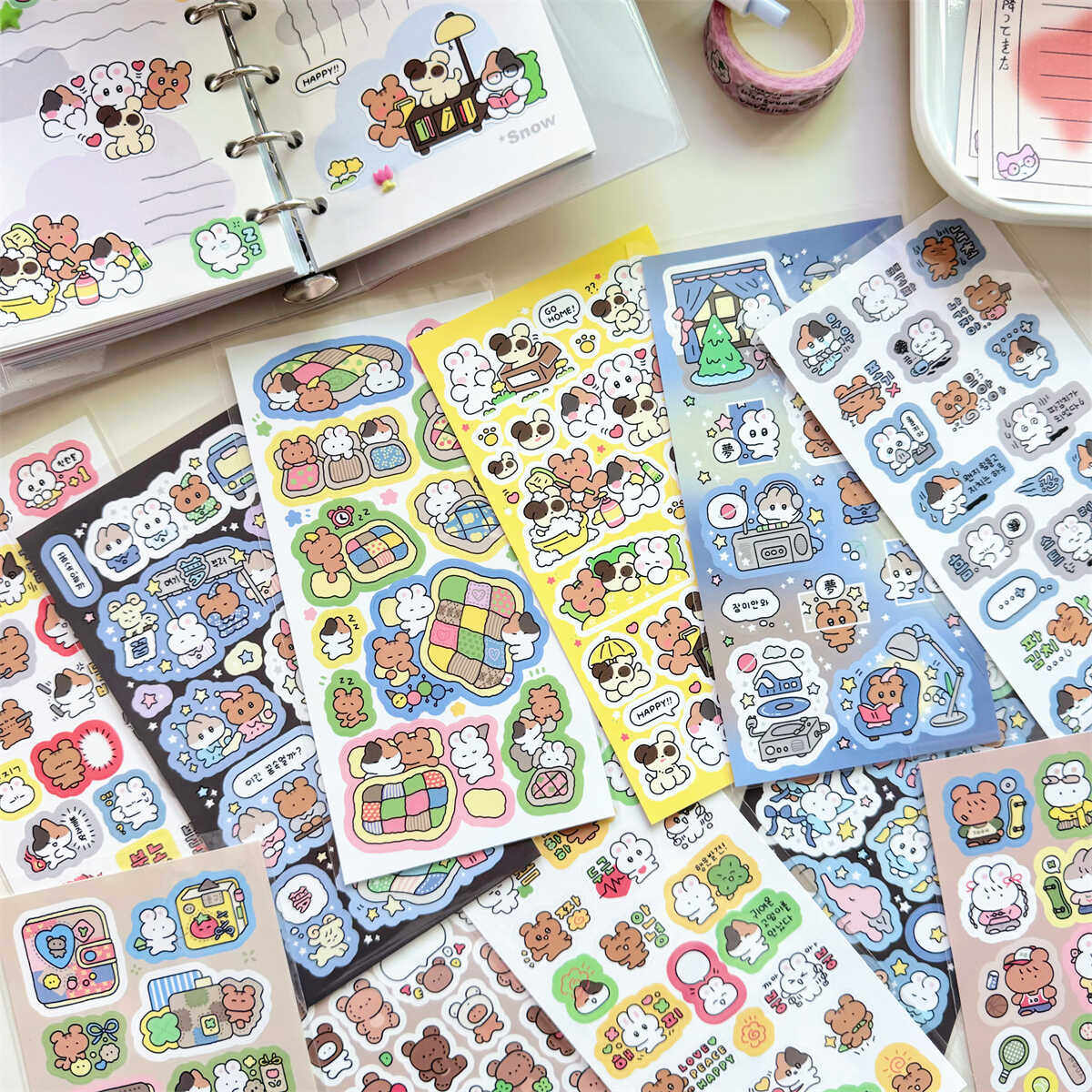 可爱涂鸦泰迪熊兔子卡通ins咕卡手帐贴diy创意手机韩系贴纸装饰,文具电教/文化用品/商务用品,贴纸/立体贴纸,淘宝优惠券,粉丝福利购,淘宝优惠卷