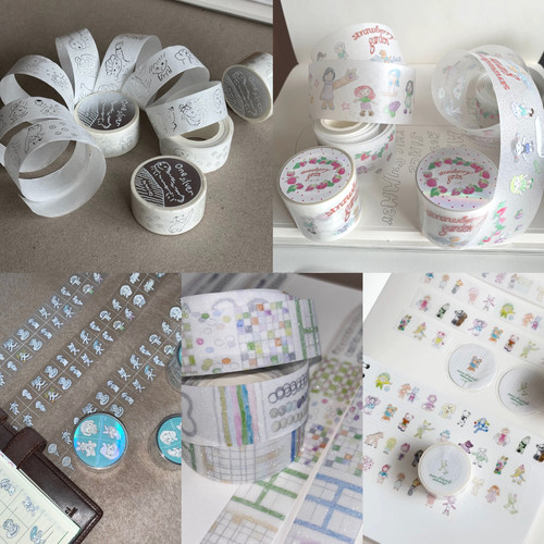 Nemosissy 新品贴纸卷分装格间住草莓园烫银和纸胶带手帐咕卡装饰