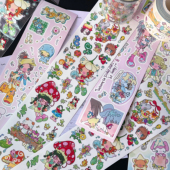 鸟鸟一原创森林妖精和水果猫硬糖韩国贴纸分装 卡通可爱儿童手帐