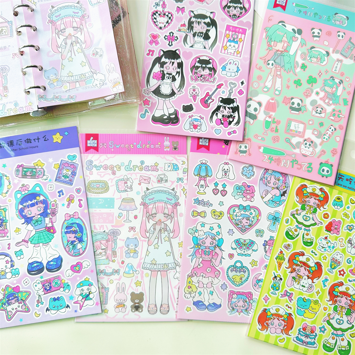 Q版没有烦恼女孩咕卡贴纸