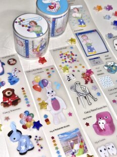 Pokecho分装守夜人日志 梦核手帐胶带清醒梦怪诞切膜贴纸卷