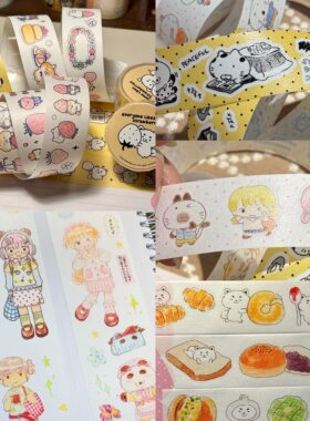 趣萌屋cute mood 分装可爱卡通手绘插画贴纸素材小柴团手帐装饰