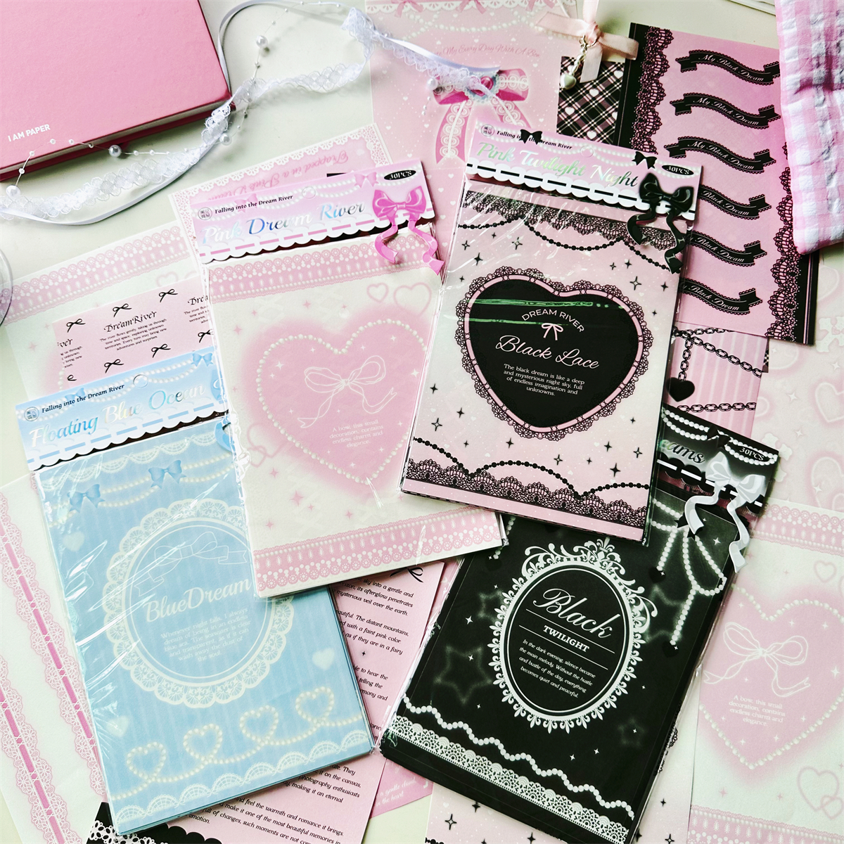 芭蕾风手账痛包背景纸