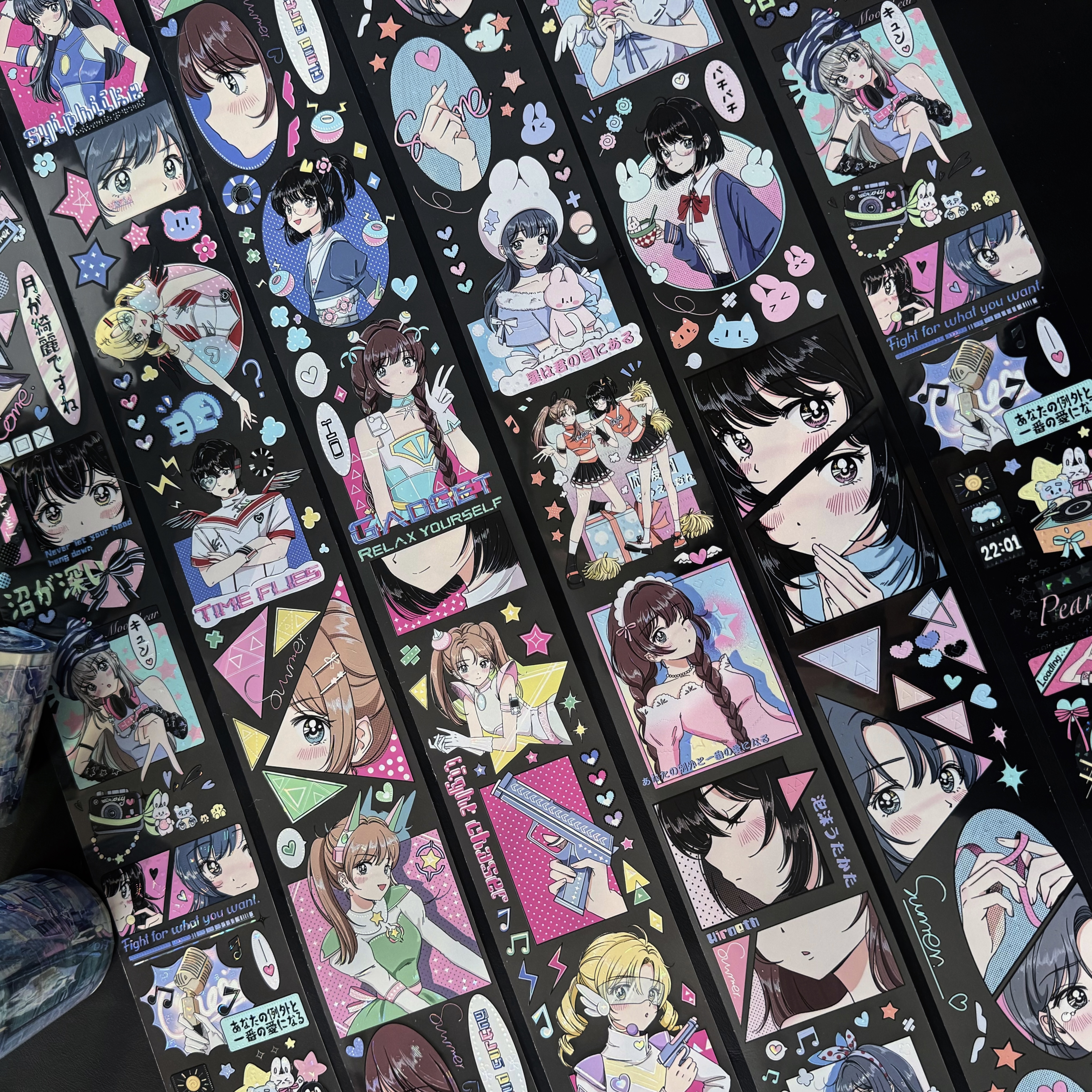 小鞠同款Just手帐分装熵减方程式胶带分装手机背卡贴纸日系动漫风