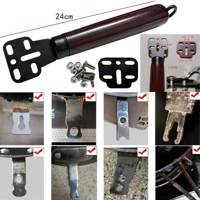 通用实木锅把炒锅把手加厚防烫手柄加厚单孔双孔锅把手炒菜锅把柄