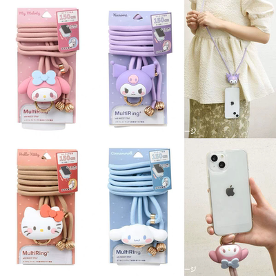 卡通美乐蒂玉桂狗酷洛米硅胶玩偶手机绳挂脖斜挎可调节手机绳