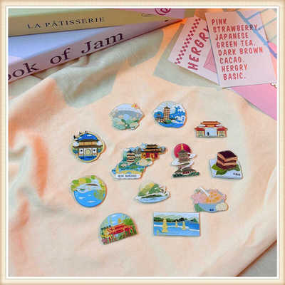 杭州亚克力钱塘江灵隐寺创意磁贴