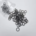 0.8mm Gunmetal Black Embossed Round Beads (Approx. 80 Pieces)