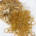 Gold-Tone, Color-Retention, Star Embossed Open Jump Rings (Approx. 50 Pieces)