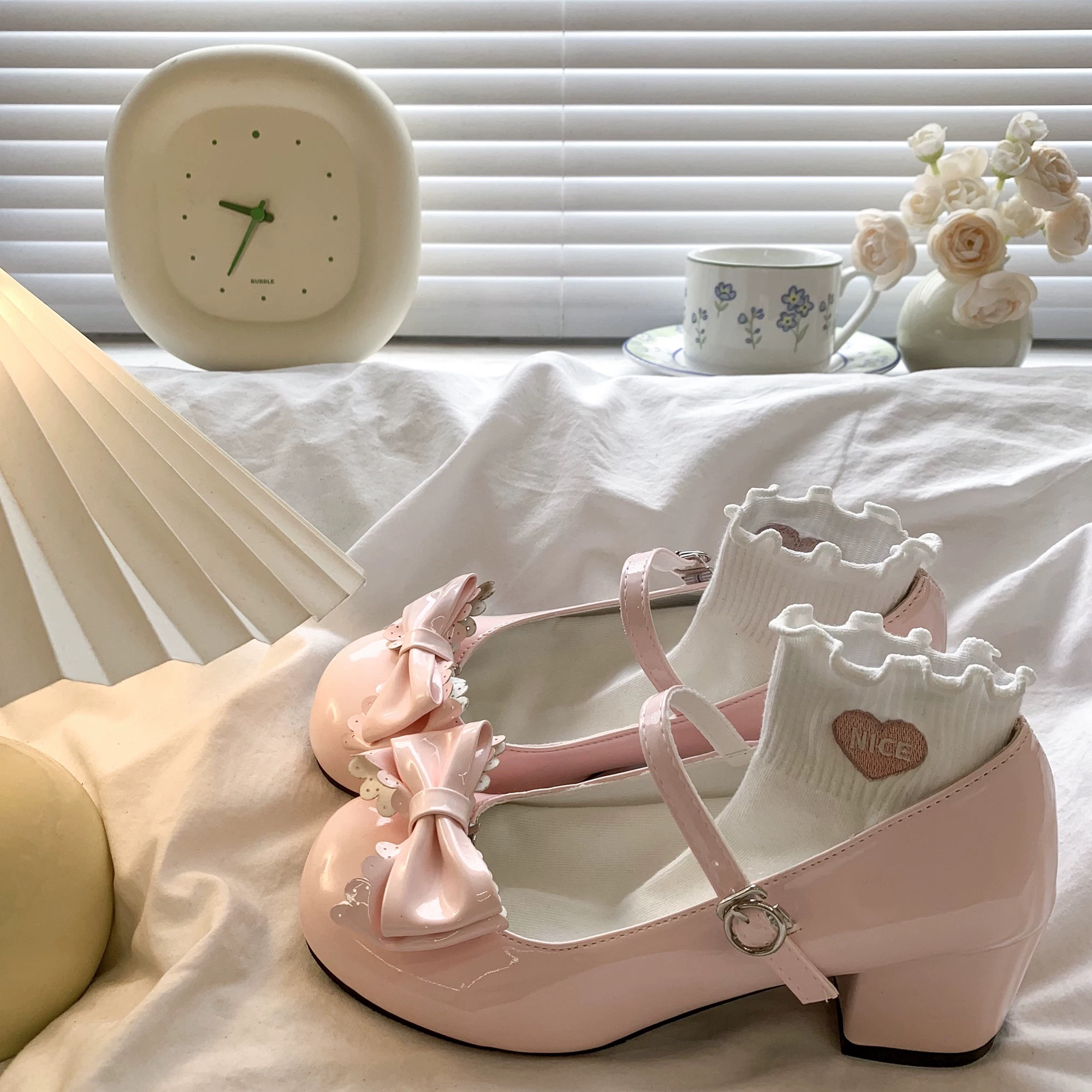 可爱蝴蝶结lolita圆头2025新款中跟玛丽珍lo鞋夏季配裙子日系单鞋