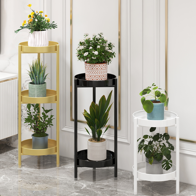 轻奢风花架子客厅落地式2024新款