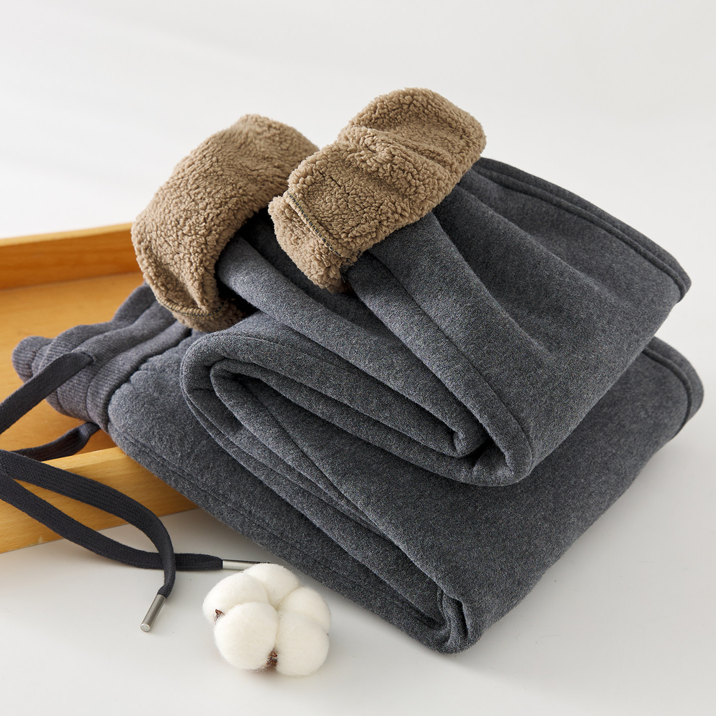 深灰色羊羔绒卫裤男加绒加厚秋冬防寒保暖重磅束口休闲运动裤男士,男装,卫裤,淘宝优惠券,粉丝福利购,淘宝优惠卷