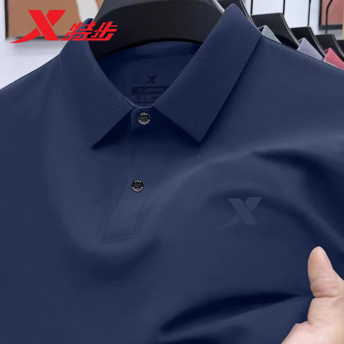 特步男装春季新款翻领运动POLO衫