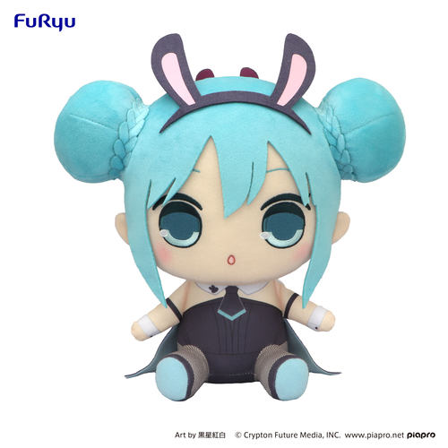 Furyu VOCALOID 初音未来 黑色兔女郎 坐姿毛绒玩偶