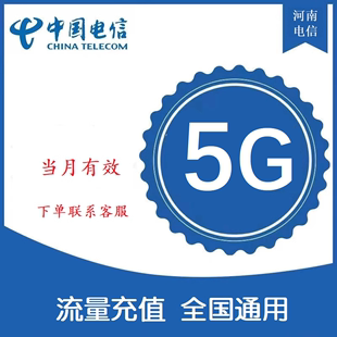 中国电信 当月有效 345G国内通用 河南流量充值5G上网流量叠加包