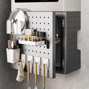 开门热水器遮挡罩厨房天然气燃气管道装饰壁挂炉遮丑洞洞板置物架