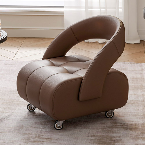 意大利万向轮客厅高级感滑轮静音小板凳沙发凳靠背家用小凳子椅子