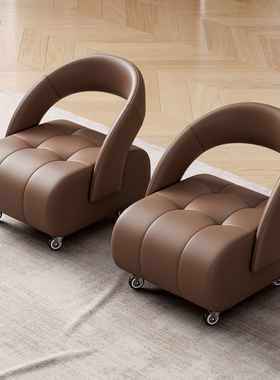 高级感滑轮静音小板凳沙发凳靠背家用小凳子椅子意大利万向轮客厅