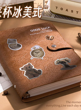 高颜值超厚软皮活页本可拆卸B5活页笔记本复古皮面不硌手厚本子日记本牛皮超软外壳记事本线圈本A5手帐本定制