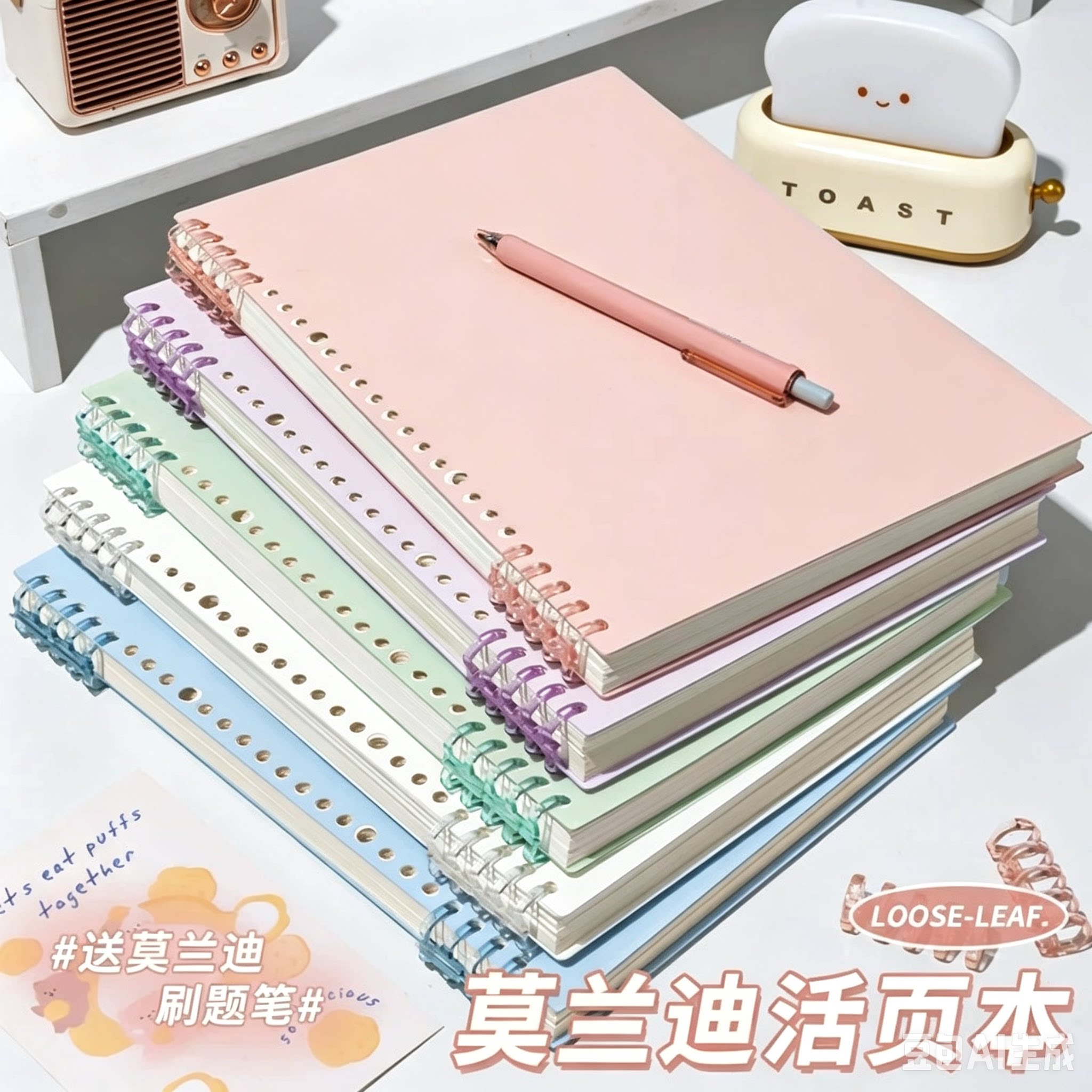 高颜值莫兰迪活页本不硌手可拆卸图片