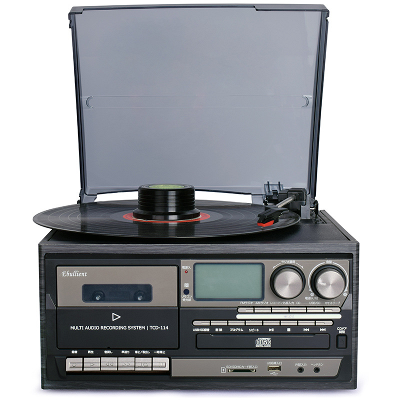 黑胶唱片机复古留声机LP电唱机CD磁带U盘收音机FM/AM老式蓝牙音响 影音电器 黑胶唱片机 原图主图