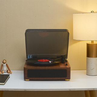 一体式黑胶唱片机播放器 创意复古留声机蓝牙音响收音机礼物