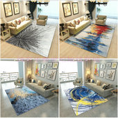 北欧现代简约抽象水墨客厅沙发茶几地垫书房阳台飘窗卧室床边地毯