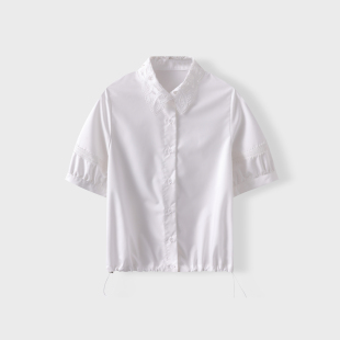 女夏新款 衬衫 3891蕾丝花边短袖 休闲百搭衬衣 杰哥粉丝专享